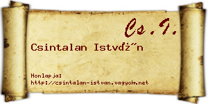 Csintalan István névjegykártya